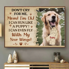 Custom Photo Don't Cry For Me Memorial Horizontal Poster