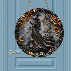 Custom Name Wooden Sign for Witch Enthusiasts - Personalized Witchcraft Plaque with Your Name