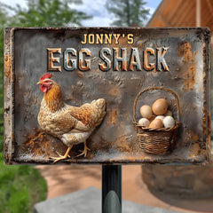 Your Egg Shack - Personalized Chicken Rectangle Metal Sign