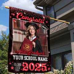 Personalized Class Of 2025 Flag_ Custom Photo Congr