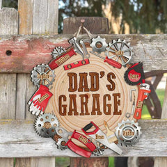 Dad_s Garage - Personalized Father Wood Sign