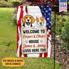Welcome To The Dog House_ Personalized Garden Flags