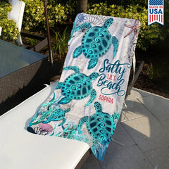 Dog-Floral-Toile-De-Jouy-Chinoiserie-French-Personalized-Quick-Dry-Beach-Towel-2