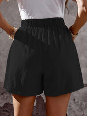 Loose Straight Plain Side Pockets Elegant Pants