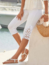 Solid Color Casual with Pockets Lace Tight Pants