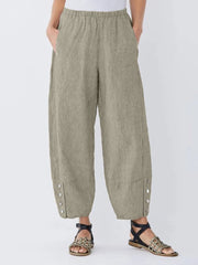 Women's Stripe with Pockets Casual Loose Pants