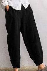 Women's Solid Color with Pockets Casual Loose Pants