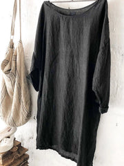 Casual Solid Crew Neck Blouse